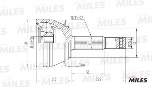 ШРУС наружный DAEWOO NEXIA 1.5 (GKN 302803) GA20082 GA20082 MILES