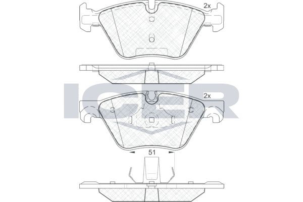 182002 колодки дисковые передние!\ BMW F07GT/F10/F11 2.8i/2.5d/3.0d 10> 182002 ICER