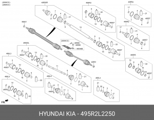 KIA K5 (2020>) 30*73*25 // ПРАВЫЙ, ОТ ЛЕВОГО ОТЛИЧАЕТСЯ ТОЛЬКО ПЫЛЬНИКОМ 495R2-L2250 HYUNDAI KIA