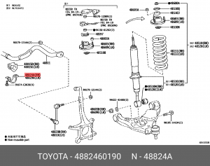 кронштейн стабилизатора!\ Toyota 48824-60190 TOYOTA