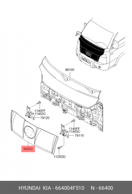 Капот HYUNDAI Porter 2 (12-) OE 664004F510 HYUNDAI KIA