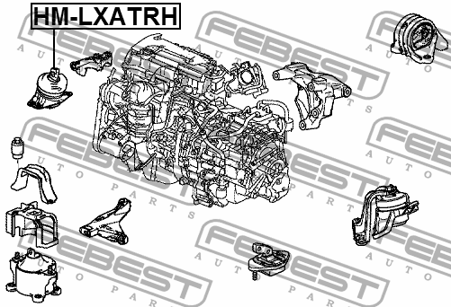Подушка двигателя правая (гидравл) MT HONDA ACCORD HM-LXATRH HM-LXATRH FEBEST