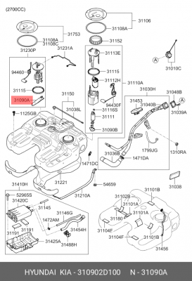 Фильтр топливный HYUNDAI Santa Fe (в баке) OE 310902D100 HYUNDAI KIA