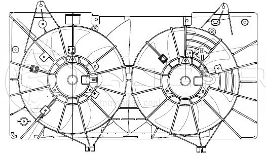 Э/вентиляторы охл. с кожухом (2 вент.) для а/м Mazda 6 (GH) (07-) 1.8i/2.0i  LFK LFK25EP LUZAR