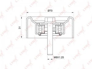 Ролик направляющий / приводной PB-7205 PB-7205 LYNXAUTO