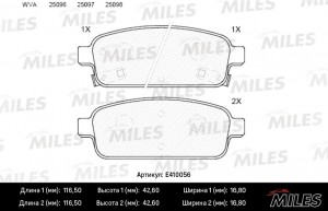 Колодки тормозные задние (без датчика) (Смесь Low-Metallic) (CHEVROLET CRUZE (J3 E410056 MILES