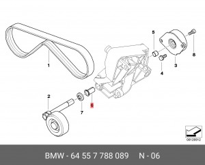 втулка шарнира! компрес.кондиц.\ BMW E46/E39/E60/E61/E38/E65/E83/E53 64 55 7 788 089 BMW