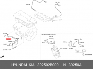 Датчик детонации HYUNDAI Solaris OE 392502B000 HYUNDAI KIA