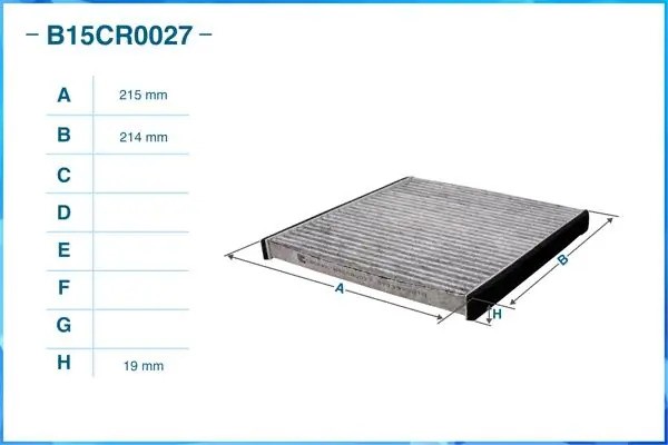 Фильтр салонный угольный B15CR0027 B15CR0027 CWORKS