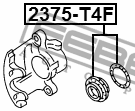 Ремкомплект суппорта тормозного переднего AUDI A4 01-08 2375-T4F 2375-T4F FEBEST