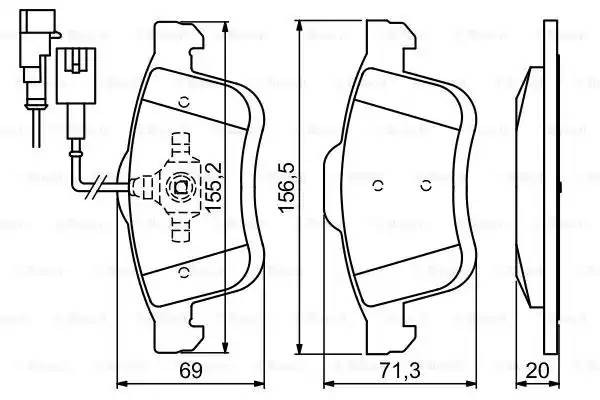 Колодки тормозные FIAT Doblo (10-) передние (4шт.) BOSCH 0 986 494 453 BOSCH
