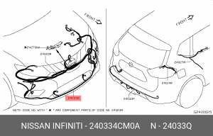 ПРОВОДКА ПЕРЕДНЯЯ / HARNESS-SUB,FRO 24033-4CM0A NISSAN