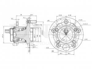 Ступица задняя (с ABS) HUB-20035 UNIO