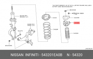 опора амортизатора перед.!\ Nissan, Infiniti 54320-1EA0B NISSAN