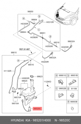 Датчик KIA Ceed (06-) уровня бачка омывателя OE 985201H000 HYUNDAI KIA