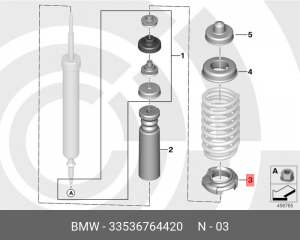 Прокладка BMW 1 (E81,E87) пружины задней нижняя OE 33 53 6 764 420 BMW