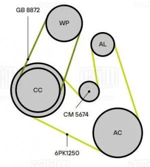 Ролик привод. ремня для а/м Geely Coolray (18-)/Atlas Pro (19-) 1.5T (с натяж. м CM 5674 TRIALLI