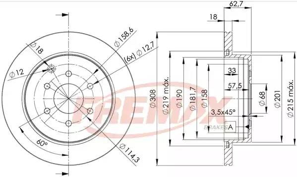 диск тормозной задний!\ Nissan Pathfinder/Navara 2.5DCi 05> BD4203 FREMAX