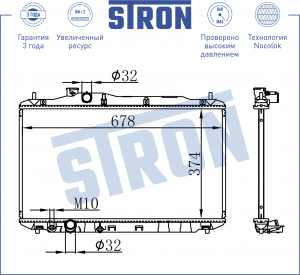 HONDA CIVIC (2006>) 374 x 679 x 26 хэтчбэк STR0078 STRON