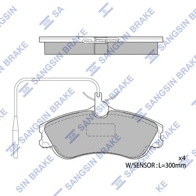 Колодки тормозные PEUGEOT Partner (96-07) CITROEN Berlingo (96-07) передние (4шт SP1743 SANGSIN
