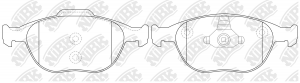 Колодки тормозные FORD Focus (98-04) передние (4шт.) NIBK PN0337 NIBK
