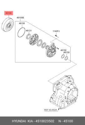 Гидротрансформатор HYUNDAI Solaris (11-) KIA Rio (11-) OE 4510023502 HYUNDAI KIA