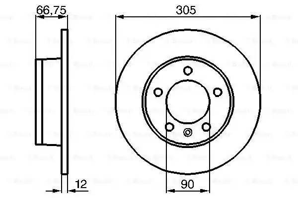 Диск тормозной OPEL Movano (98-10) задний (1шт.) BOSCH 0 986 478 970 BOSCH
