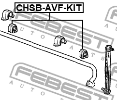 Втулка стабилизатора передняя CHEVROLET AVEO (T200/T250) (компл-2шт) CHSB-AVF-KI CHSB-AVF-KIT FEBEST