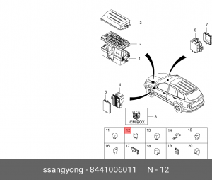 Реле SSANGYONG Actyon (06-),Kyron (05-),Actyon Sport (06-),Rexton (02-) (5Р) OE 8441006011 SSANG YONG