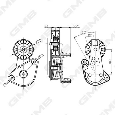 Натяжитель ремня GAT10080 GAT10080 GMB