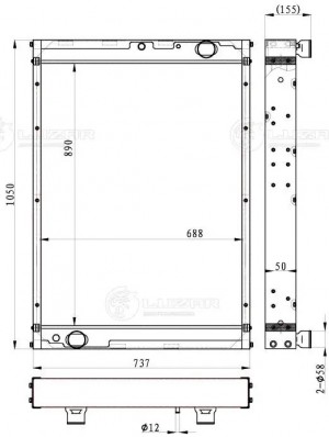 Радиатор охл. Лузар а/м КАМАЗ-6520 (алюм.) LRC0765B LUZAR