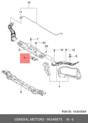 Замок капота CHEVROLET Lacetti OE 96548875 GENERAL MOTORS
