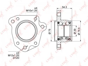 Подшипник ступицы задний R (d 39/75мм) подходит для HONDA CR-V 2.0 95-02 WB-1012 WB-1012 LYNXAUTO