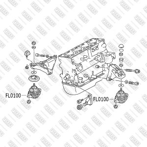 Опора ДВС AUDI 100/A6 90- FL0100 FL0100 FIXAR