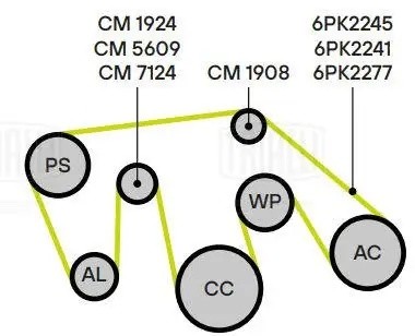 Ролик привод. ремня Toyota Land Cruiser 100 (98-) 4.7i (только ролик натяж.) (CM CM 5609 TRIALLI
