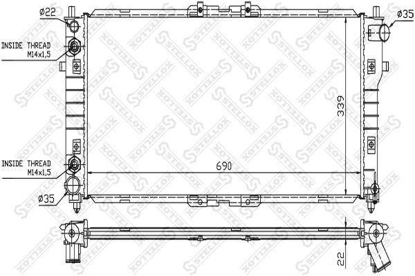 радиатор системы охлаждения! АКПП\ Mazda 626 GE/MX-6 2.5 93-97 10-25858-SX STELLOX
