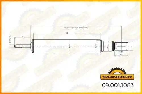 Амортизатор подвески (передний) SCANIA о.н 1370267 — 2 года безусловной гарантии 090011083 SONDER