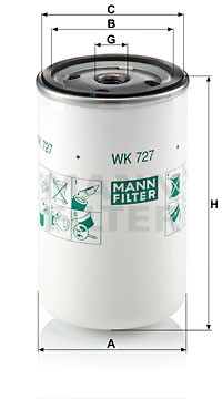 Фильтр топливный WK727 WK 727 MANN FILTER