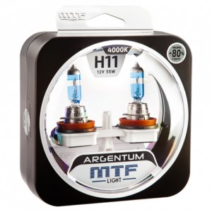 ЛАМПА ГАЛОГЕН 12V H11 55W PGJ19-2 MTF ARGENTUM +80% 4000К H8A1211 MTF