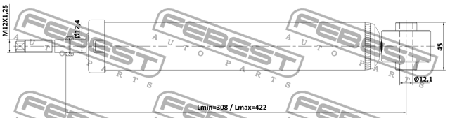 амортизатор задний!\ Nissan Pathfinder 13>/Murano 15> 02110-009R FEBEST