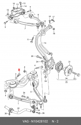 Болт VW AUDI OE N 104 281 02 VAG