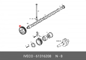 шестерня распредвала!\IVECO EUROTECH 61316208 IVECO