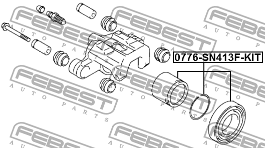 Поршень суппорта переднего ремкомпл 0776-SN413F-KIT 0776-SN413F-KIT FEBEST