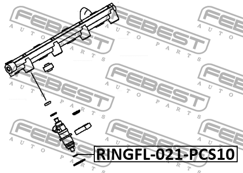 КОЛЬЦО УПЛОТНИТЕЛЬНОЕ ФОРСУНКИ ВПРЫСКА ТОПЛИВА (10 шт. в упаковке) RINGFL-021-PC RINGFL-021-PCS10 FEBEST