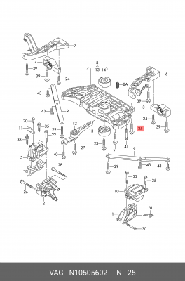 болт подвески! М12Х1.5Х80 мм\ Skoda Octavia 04-09, Superb 08>,Yeti 10> N 105 056 02 VAG