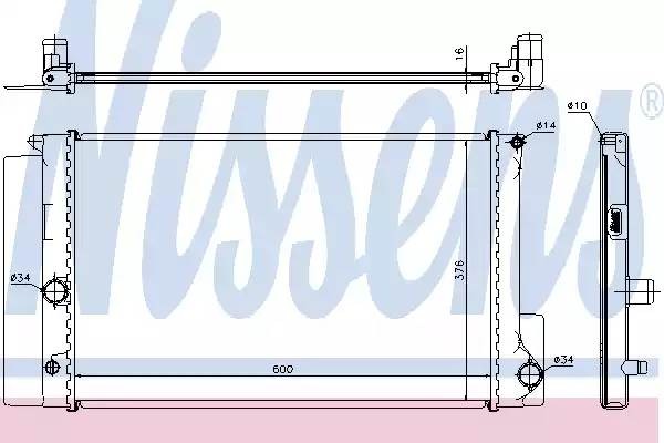 Радиатор TOYOTA COROLLA (E15/18) 1.3-1.8i 11/06- (5мм система) 64692 64692 NISSENS