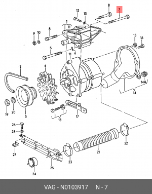 БОЛТ М8Х100 N 010 391 7 VAG