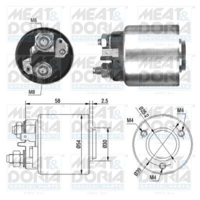 Реле втягивающее PEUGEOT 206,207,306,405 стартера MEAT&DORIA 46011 MEAT DORIA