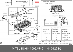 Болт MITSUBISHI головки блока ОЕ 1005A540 MITSUBISHI
