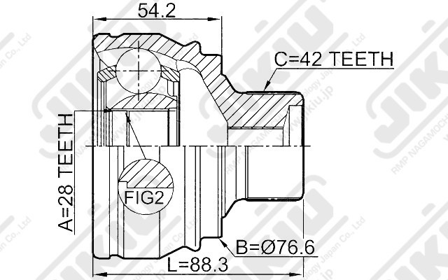 ШРУС внешний AUDI A4 2008-2015 JC33063 JC33063 JIKIU